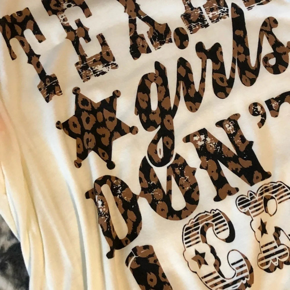 NWT Boutique Texas girls don’t cry oversized Top western boho leopard print - Picture 3 of 9